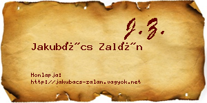 Jakubács Zalán névjegykártya